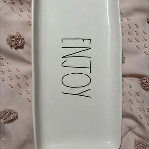 Rae Dunn Cream Platter with 'ENJOY' Inscription